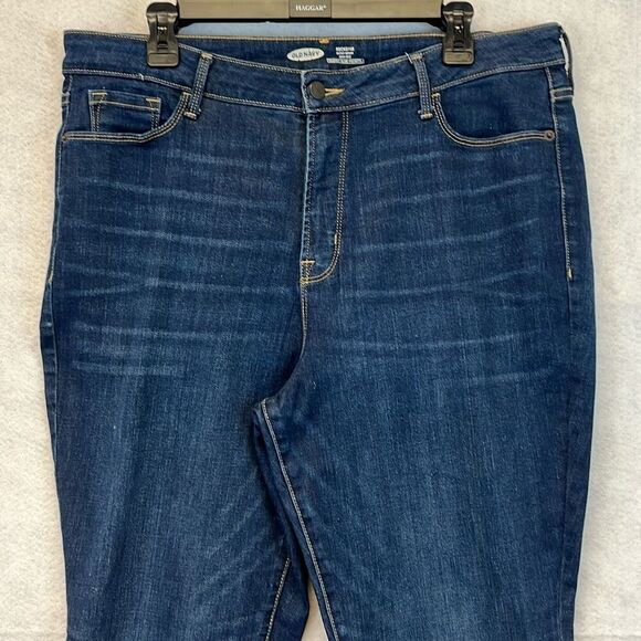 NWT OLD NAVY Women’s Blue Jeans 18 High Waisted Rockstar Super Skinny Slimming - Picture 4 of 15